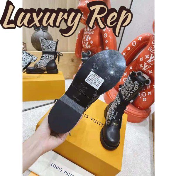 Replica Louis Vuitton LV Women Since 1854 Metropolis Flat Ranger Gray Jacquard Textile Calf Leather 7