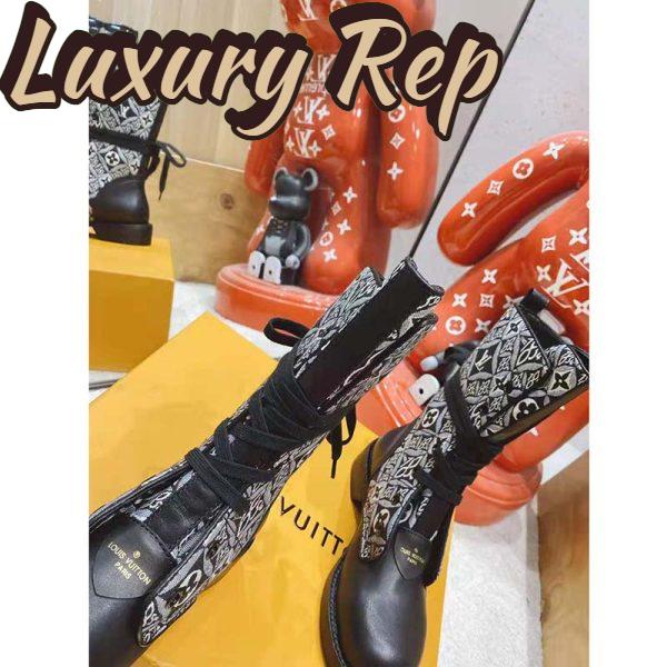 Replica Louis Vuitton LV Women Since 1854 Metropolis Flat Ranger Gray Jacquard Textile Calf Leather 8