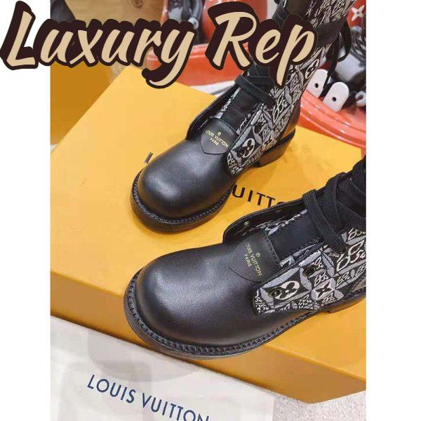 Replica Louis Vuitton LV Women Since 1854 Metropolis Flat Ranger Gray Jacquard Textile Calf Leather 10