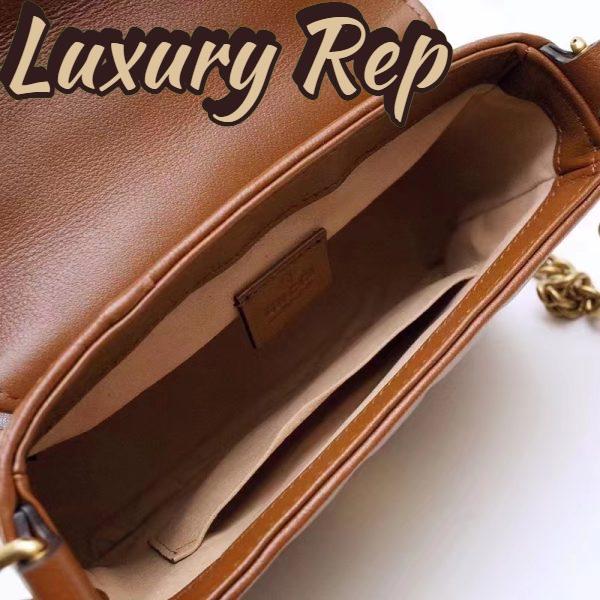 Replica Gucci Women GG Marmont Mini Top Handle Bag Brown Matelassé Leather 8