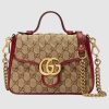 Replica Gucci Women GG Marmont Mini Top Handle Bag Grey Matelassé Leather Double G 13
