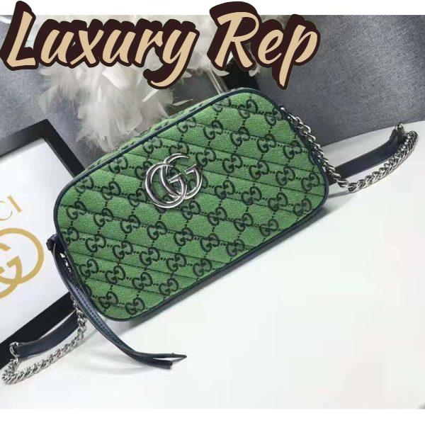 Replica Gucci Women GG Marmont Multicolor Small Shoudler Bag Green Double G 4