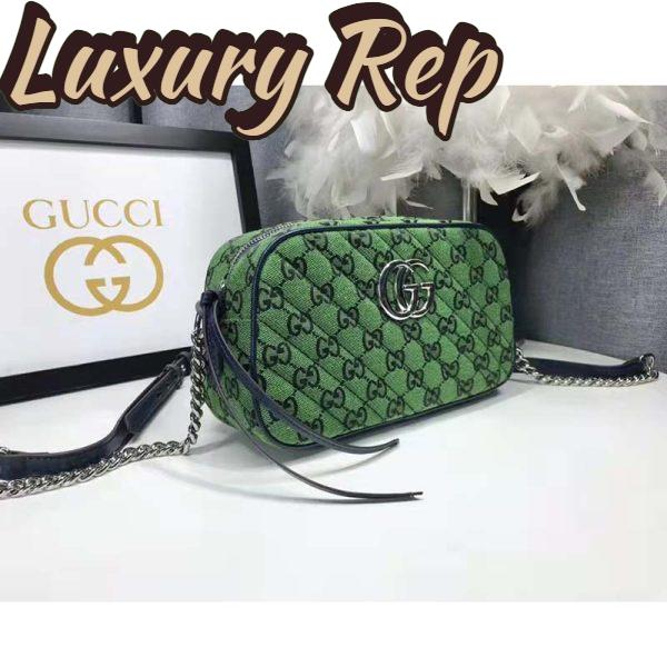 Replica Gucci Women GG Marmont Multicolor Small Shoudler Bag Green Double G 5