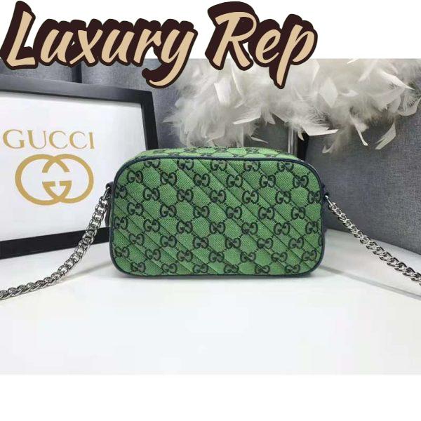 Replica Gucci Women GG Marmont Multicolor Small Shoudler Bag Green Double G 6