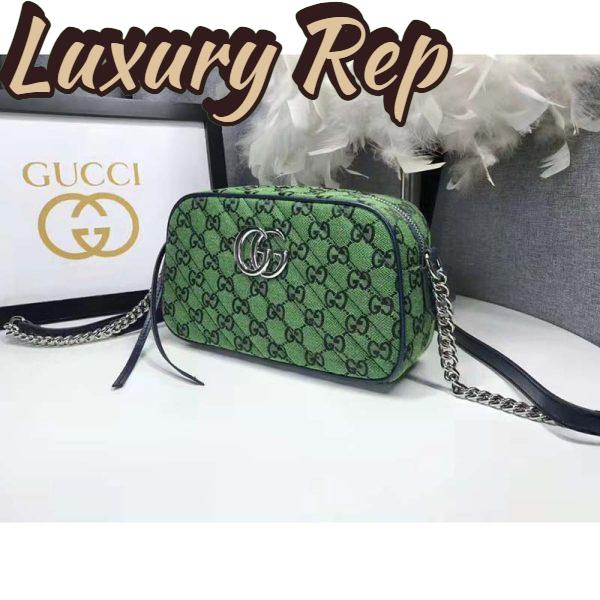 Replica Gucci Women GG Marmont Multicolor Small Shoudler Bag Green Double G 7