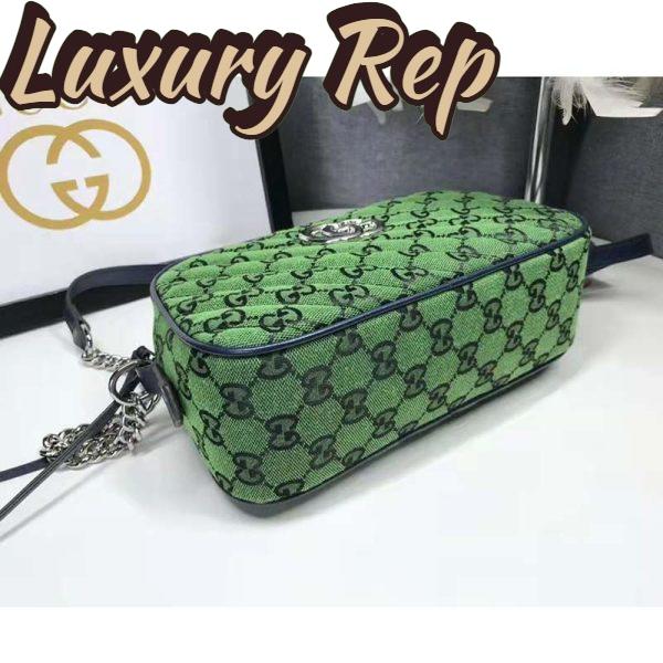 Replica Gucci Women GG Marmont Multicolor Small Shoudler Bag Green Double G 8