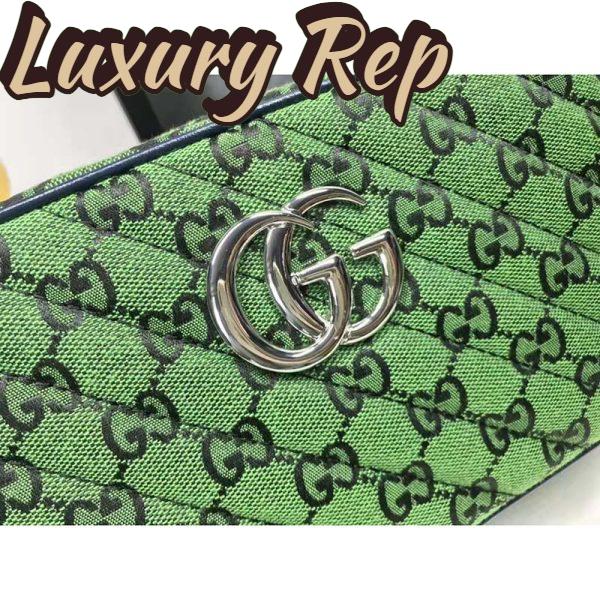 Replica Gucci Women GG Marmont Multicolor Small Shoudler Bag Green Double G 10