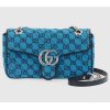 Replica Gucci Women GG Marmont Multicolor Small Shoulder Bag Blue Pink Canvas 14