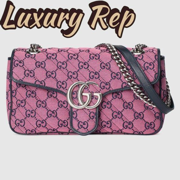 Replica Gucci Women GG Marmont Multicolor Small Shoulder Bag Double G 2