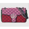 Replica Gucci Women GG Marmont Multicolor Small Shoulder Bag Pink Red Canvas