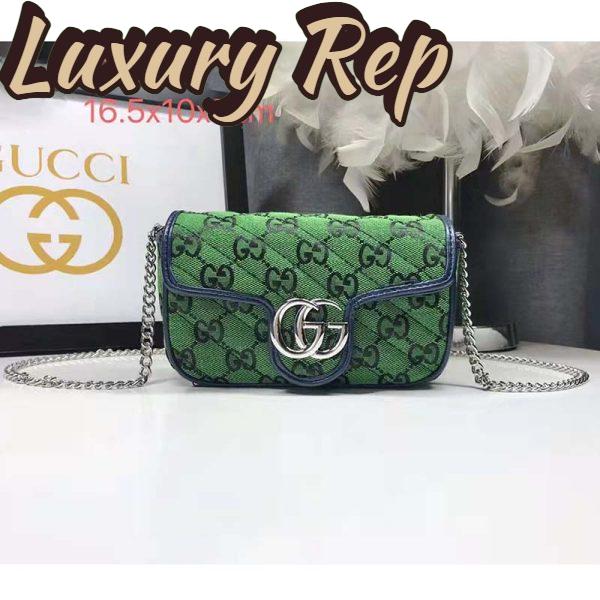 Replica Gucci Women GG Marmont Multicolor Super Mini Bag Green Double G 3