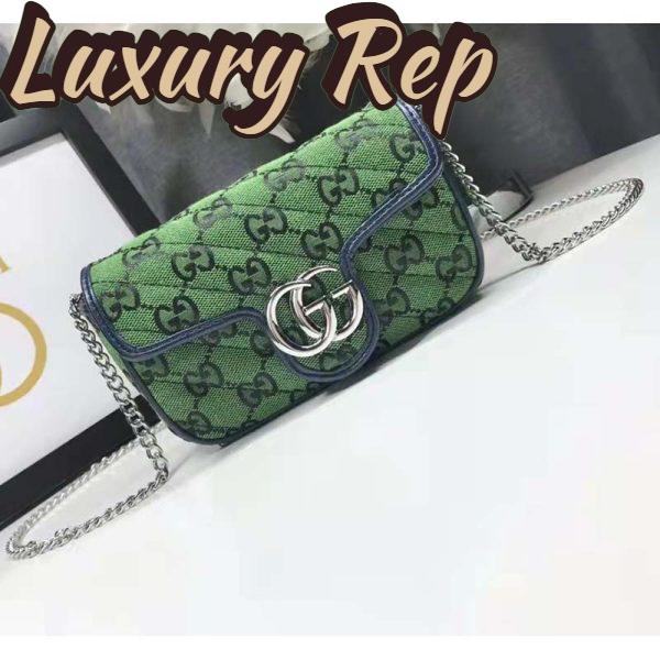 Replica Gucci Women GG Marmont Multicolor Super Mini Bag Green Double G 4