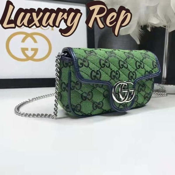 Replica Gucci Women GG Marmont Multicolor Super Mini Bag Green Double G 5