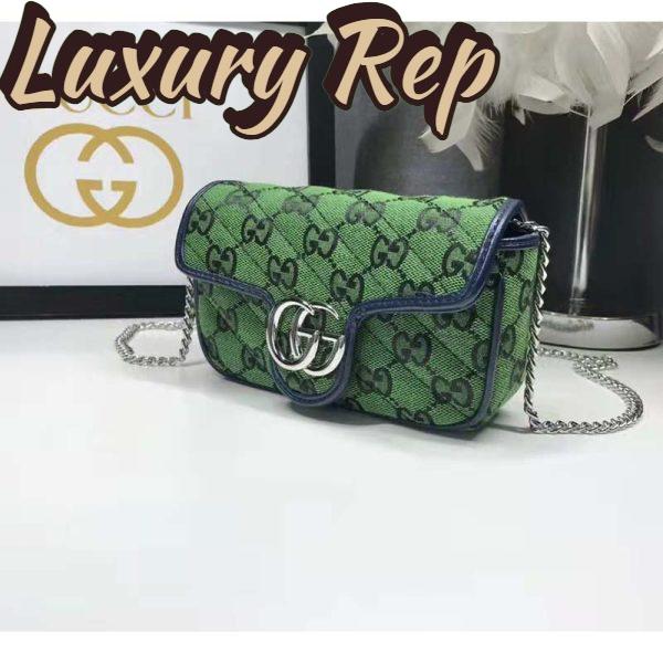 Replica Gucci Women GG Marmont Multicolor Super Mini Bag Green Double G 6