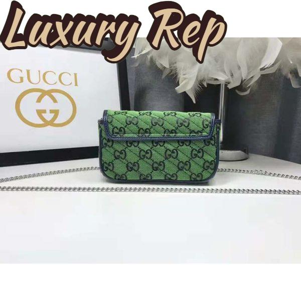 Replica Gucci Women GG Marmont Multicolor Super Mini Bag Green Double G 9