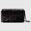 Replica Gucci Women GG Marmont Patent Small Shoulder Bag Black Matelassé Chevron Leather 14