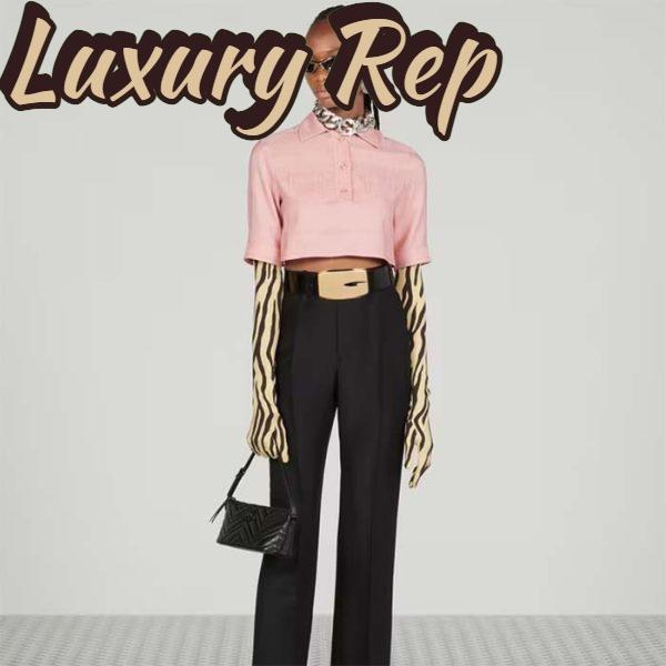 Replica Gucci Women GG Marmont Shoulder Bag Black Matelassé Chevron Leather 13