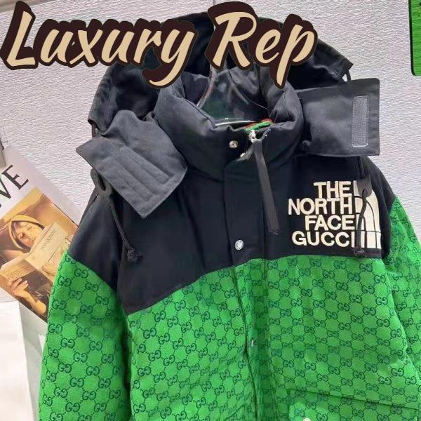 Replica Gucci Women The North Face x Gucci Padded Jacket Green Ebony GG Canvas 5
