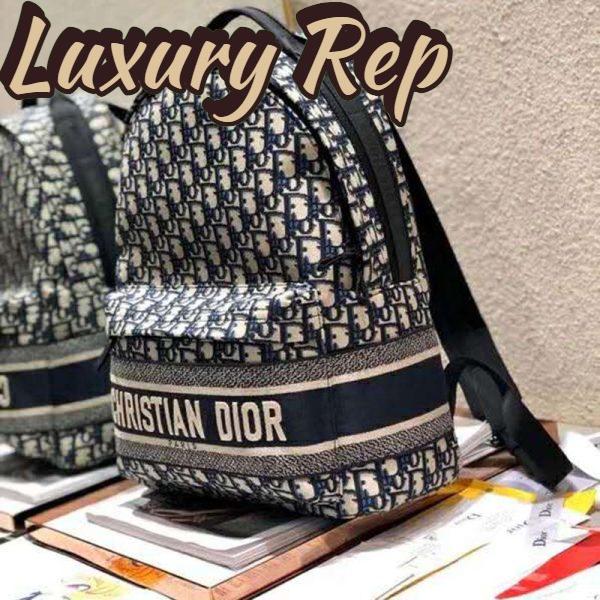 Replica Dior Unisex Diortravel Backpack Blue Dior Oblique Jacquard ‘Christian Dior’ 5