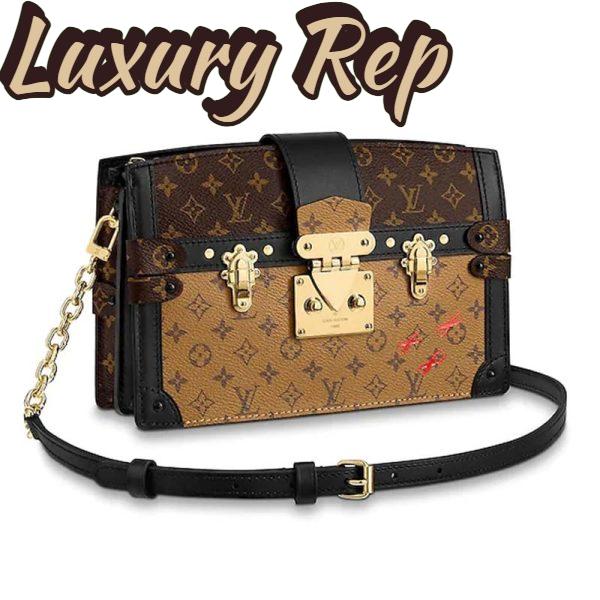 Replica Louis Vuitton LV Women Trunk Clutch Handbag in Monogram and Monogram Reverse Canvas