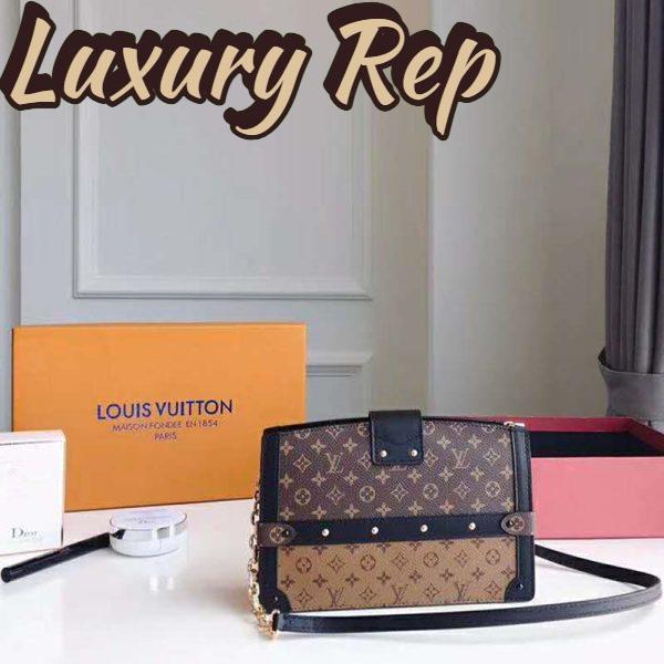 Replica Louis Vuitton LV Women Trunk Clutch Handbag in Monogram and Monogram Reverse Canvas 10