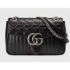 Replica Gucci Women GG Marmont Mini Bucket Bag Black Matelassé Chevron Leather Double G 14