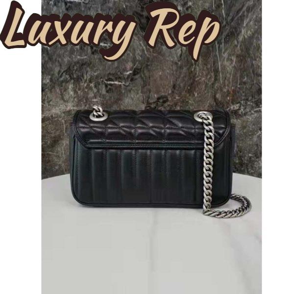 Replica Gucci Women GG Marmont Mini Shoulder Bag Black Double G Matelassé 8