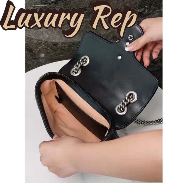 Replica Gucci Women GG Marmont Mini Shoulder Bag Black Double G Matelassé 10