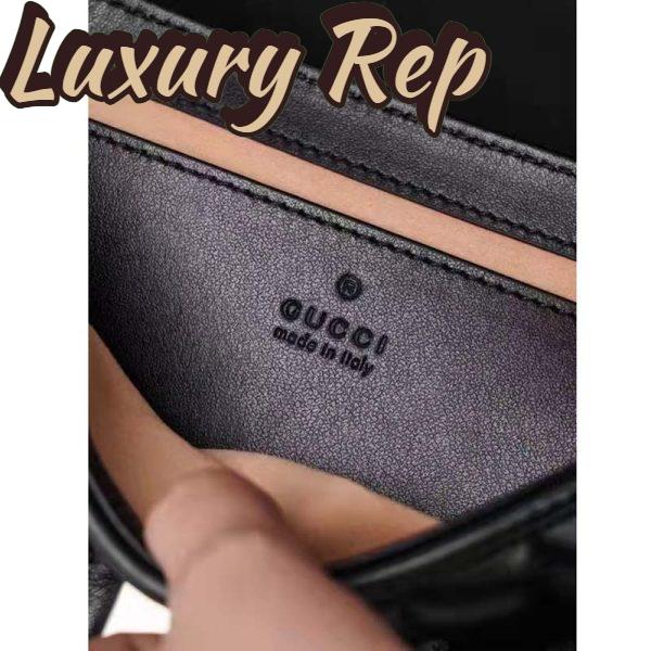 Replica Gucci Women GG Marmont Mini Shoulder Bag Black Double G Matelassé 11