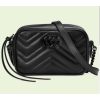 Replica Gucci Women GG Marmont Mini Shoulder Bag Black Matelassé Chevron Double G Leather 14
