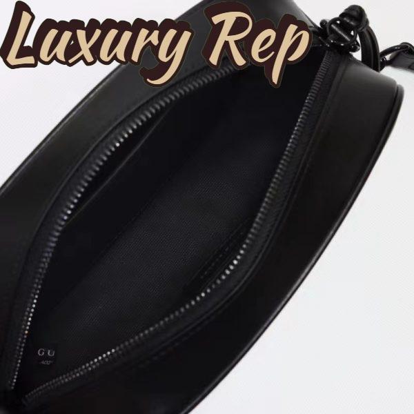 Replica Gucci Women GG Marmont Mini Shoulder Bag Black Matelassé Chevron Leather Double G 9