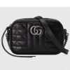 Replica Gucci Women GG Marmont Mini Shoulder Bag Black Matelassé Leather Double G