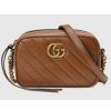 Replica Gucci Women GG Marmont Mini Shoulder Bag Dark Grey Double G Matelassé Leather 14