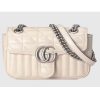 Replica Gucci Women GG Marmont Mini Shoulder Bag White Double G Matelassé Leather 14