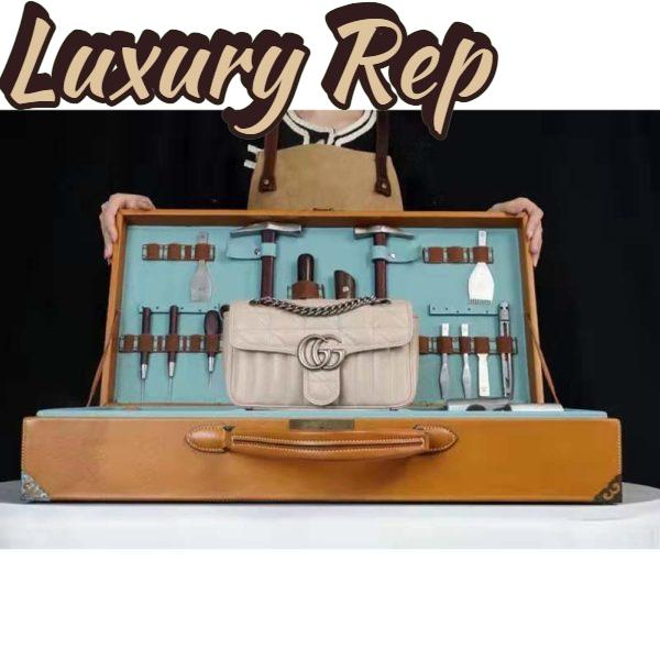 Replica Gucci Women GG Marmont Mini Shoulder Bag White Double G Matelassé 3