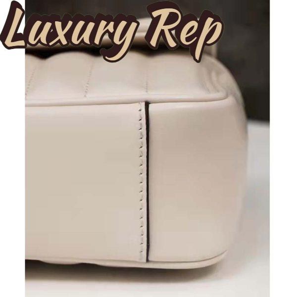 Replica Gucci Women GG Marmont Mini Shoulder Bag White Double G Matelassé 13