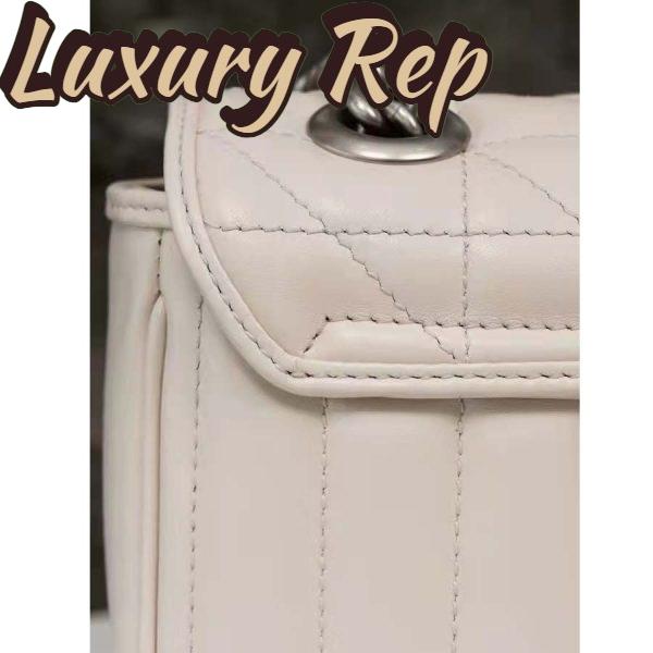 Replica Gucci Women GG Marmont Mini Shoulder Bag White Double G Matelassé 14