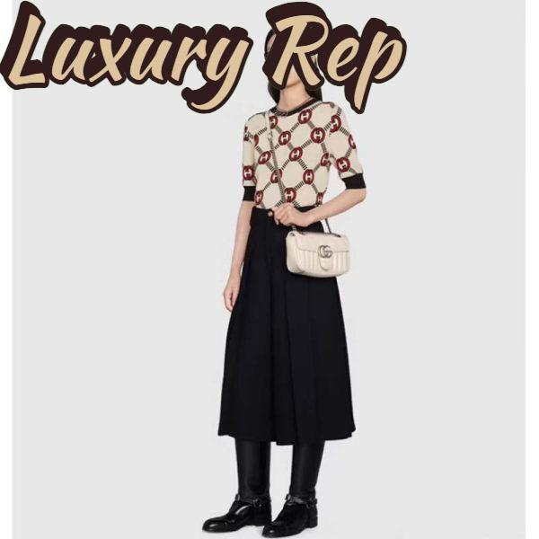 Replica Gucci Women GG Marmont Mini Shoulder Bag White Double G Matelassé 18
