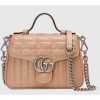 Replica Gucci Women GG Marmont Mini Top Handle Bag Black Matelassé Chevron Leather 15