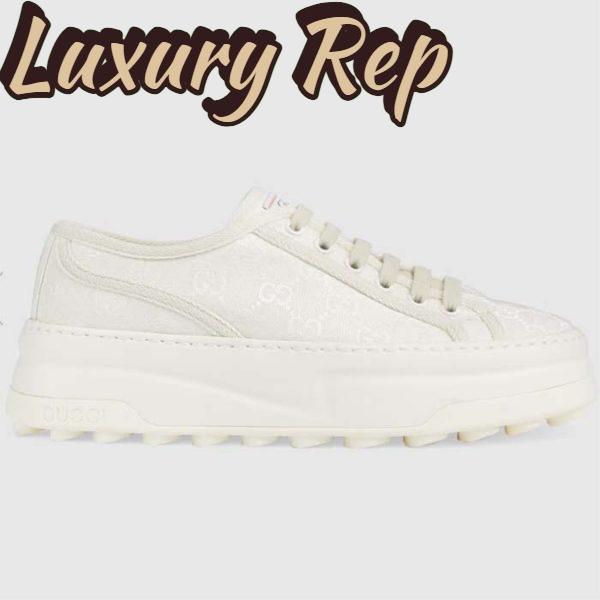 Replica Gucci GG Women’s GG Sneaker White Original Canvas Flat 5 Cm Heel 2