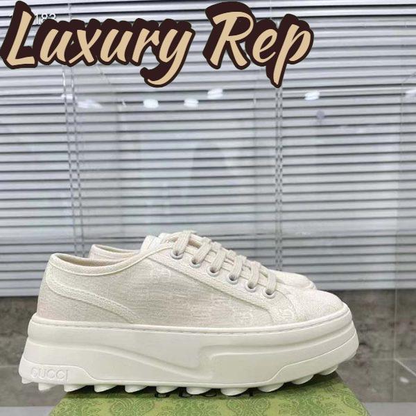 Replica Gucci GG Women’s GG Sneaker White Original Canvas Flat 5 Cm Heel 3