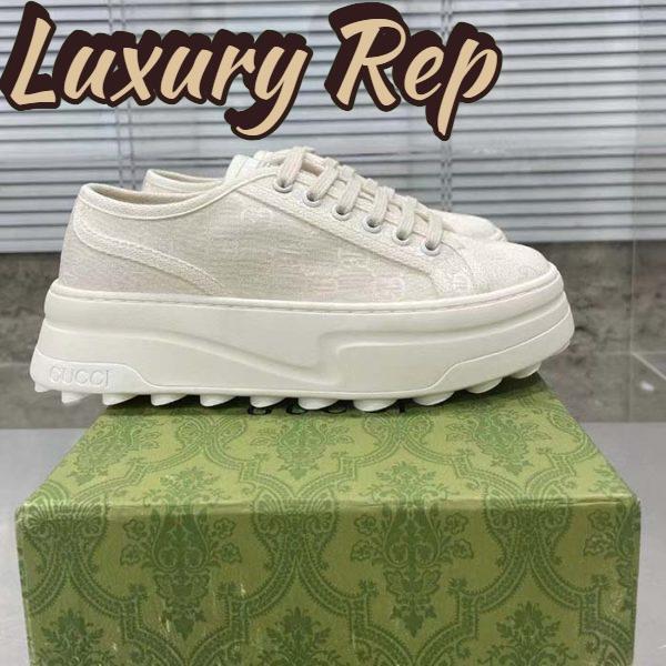 Replica Gucci GG Women’s GG Sneaker White Original Canvas Flat 5 Cm Heel 4