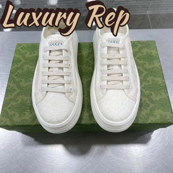 Replica Gucci GG Women’s GG Sneaker White Original Canvas Flat 5 Cm Heel 5