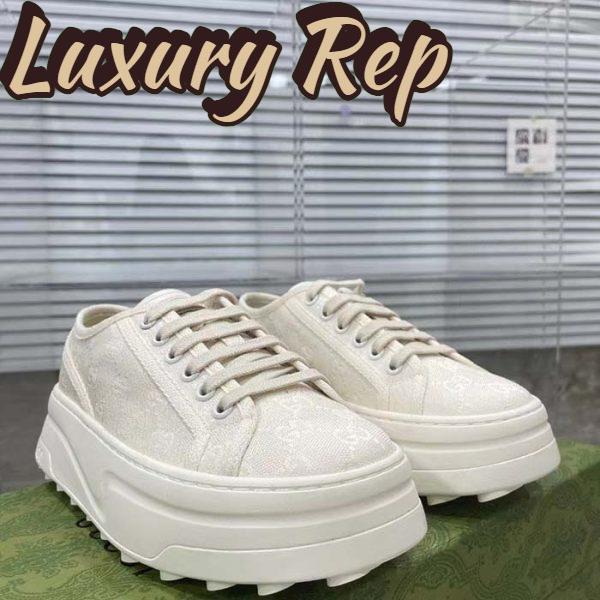Replica Gucci GG Women’s GG Sneaker White Original Canvas Flat 5 Cm Heel 6