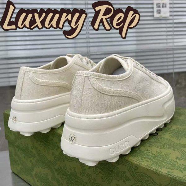Replica Gucci GG Women’s GG Sneaker White Original Canvas Flat 5 Cm Heel 7