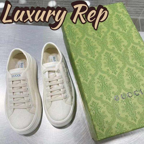 Replica Gucci GG Women’s GG Sneaker White Original Canvas Flat 5 Cm Heel 8