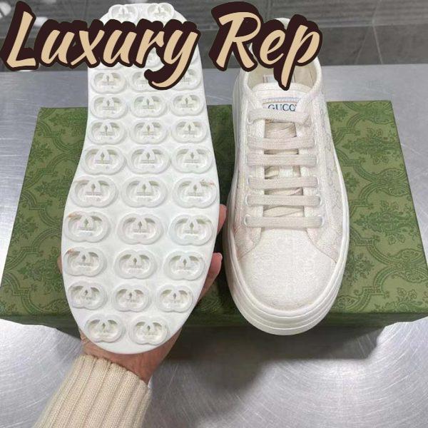 Replica Gucci GG Women’s GG Sneaker White Original Canvas Flat 5 Cm Heel 9
