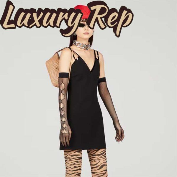 Replica Gucci Women GG Marmont Shoulder Bag Rose Beige Matelassé Chevron Leather 12