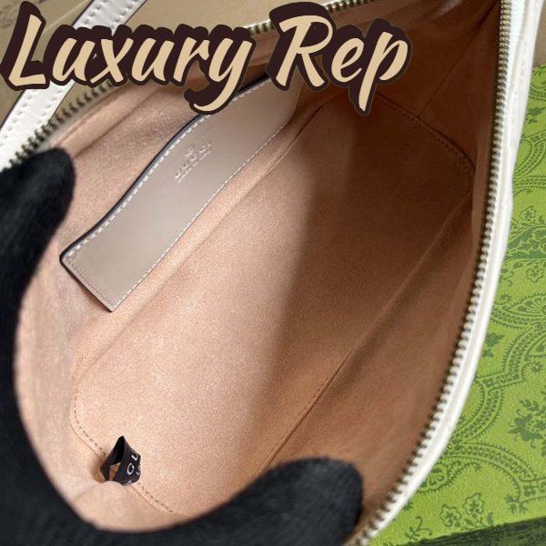 Replica Gucci Women GG Marmont Shoulder Bag White Matelassé Chevron Leather Double G 11