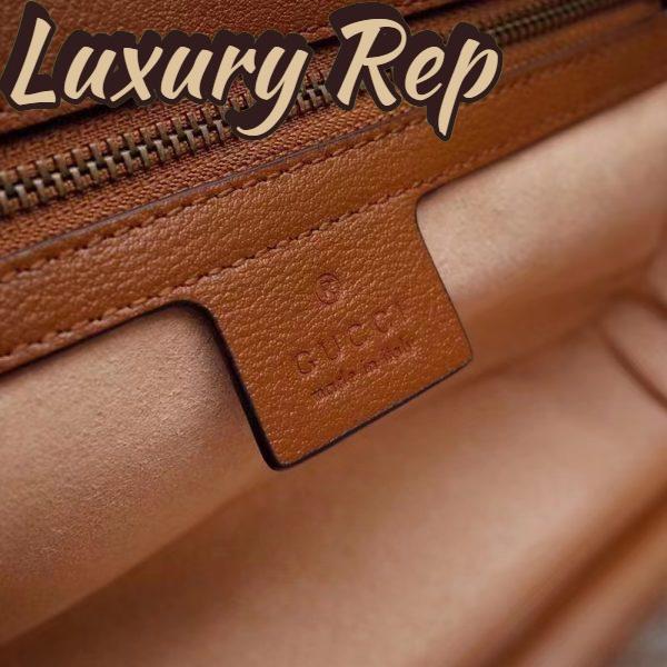 Replica Gucci Women GG Marmont Small Matelassé Shoulder Bag Brown Leather 11